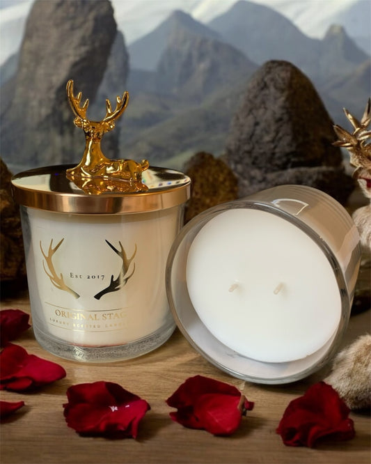 Outdoor-Inspired Rose & Oud Candle – 380g, Double Wick, 40 Hours Burn Time | Premium Scented Candle | Made in the UK