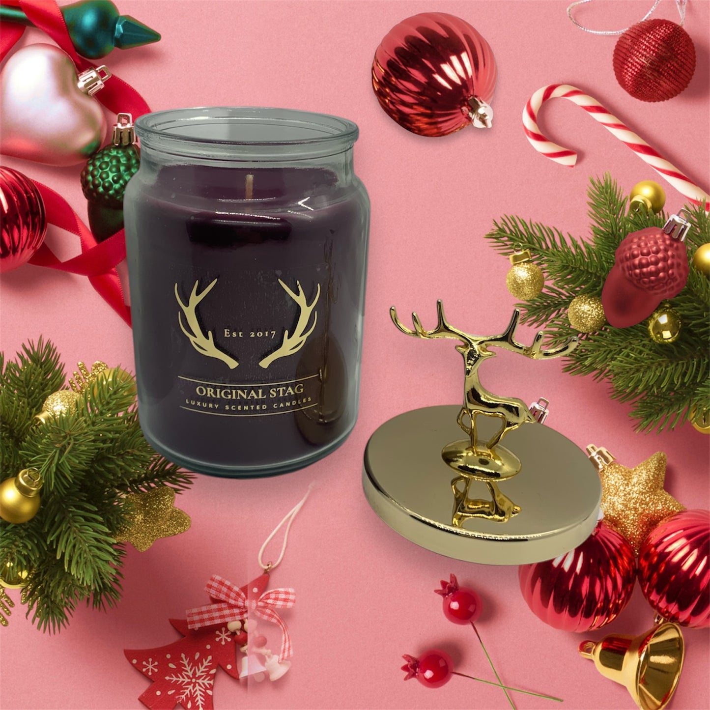 Discover the Warmth of Winter with Our Luxury Mulled Wine Stag Candle | 95 Hours Burn Time