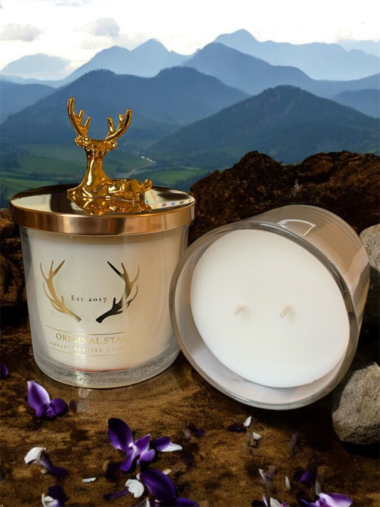 Outdoor-Inspired Midnight Orchid Candle – 380g, Double Wick, 40 Hours Burn Time | Premium Scented Candle | Made in the UK