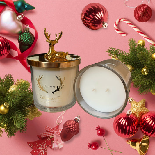 Rose and Oud Home Stag Candle – 380g | Double Wick | 40 Hours Burn Time