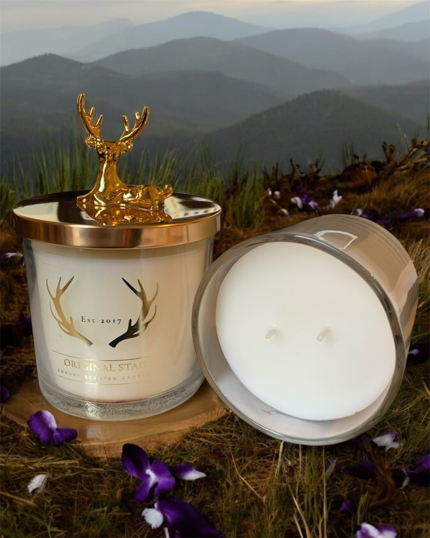 Outdoor-Inspired Midnight Orchid Candle – 380g, Double Wick, 40 Hours Burn Time | Premium Scented Candle | Made in the UK