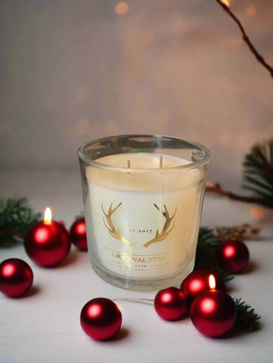 Midnight Orchid Home Stag Candle – 380g | Double Wick | 40 Hours Burn Time