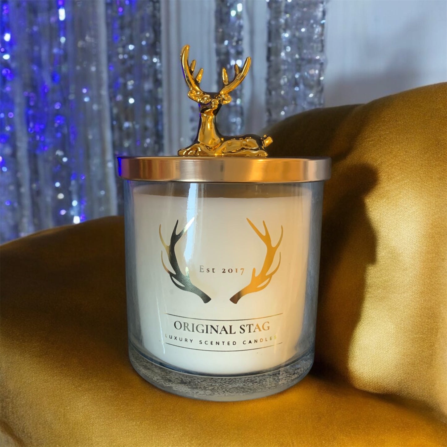 Pomegranate & Plum Home Stag Candle – 380g | Double Wick | 40 Hours Burn Time