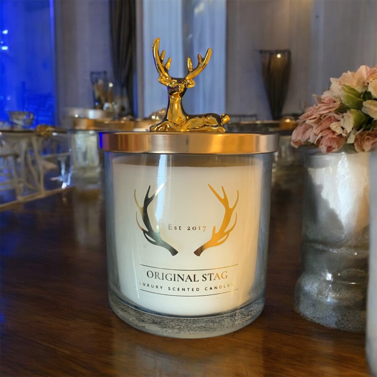 Pomegranate & Plum Home Stag Candle – 380g | Double Wick | 40 Hours Burn Time