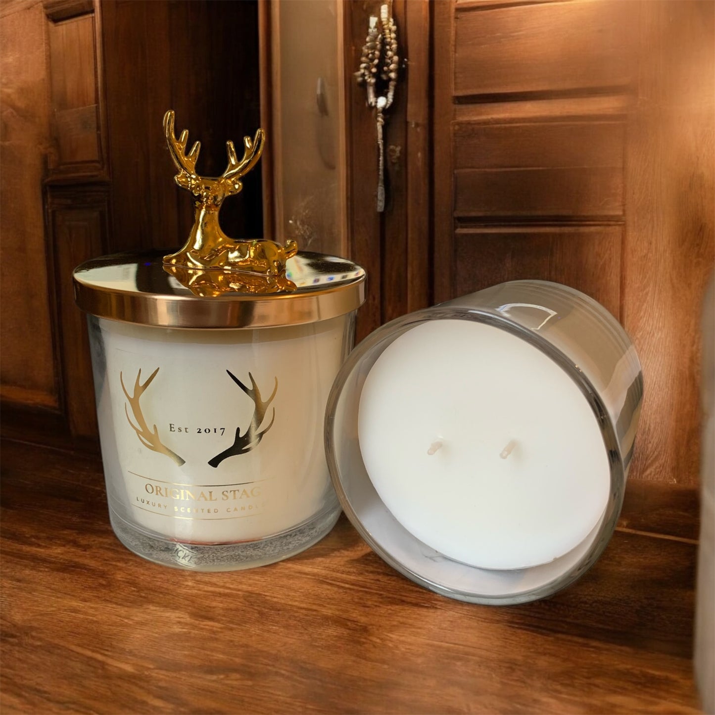 Midnight Orchid Home Stag Candle – 380g | Double Wick | 40 Hours Burn Time