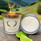 Lime Basil & Mandarin Home Stag Candle – 380g, double wick, with fresh citrus and herbal notes. 40 hours burn time, perfect for home decor.