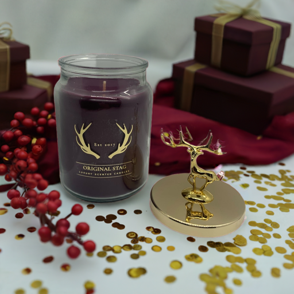 Discover the Warmth of Winter with Our Luxury Mulled Wine Stag Candle | 95 Hours Burn Time