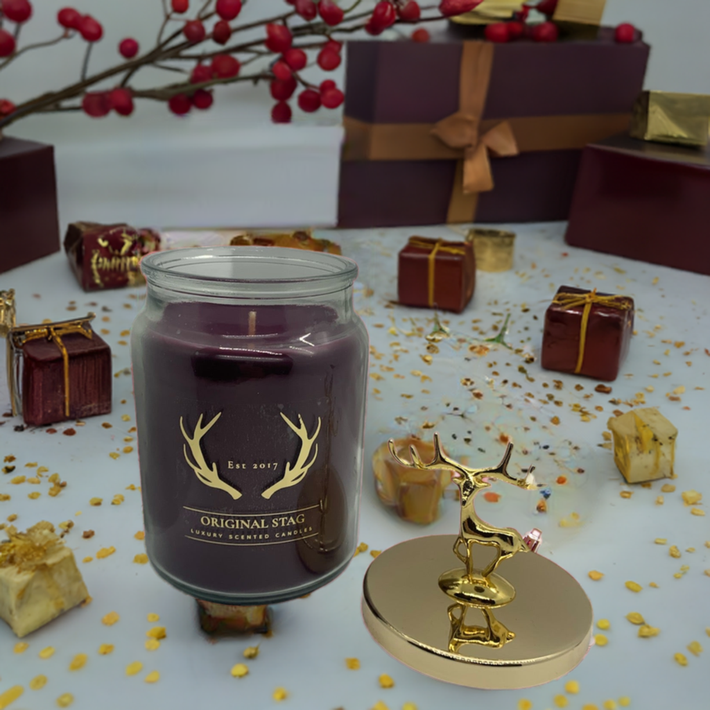 Discover the Warmth of Winter with Our Luxury Mulled Wine Stag Candle | 95 Hours Burn Time